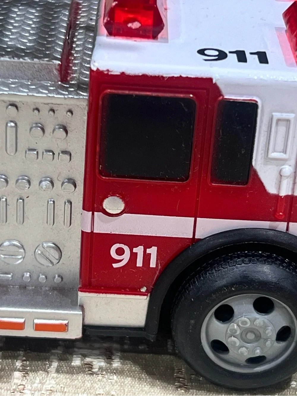 Maxx Action 911 Fire Truck Toy with Lights and Sounds Red Rescue Ladder Vehicle